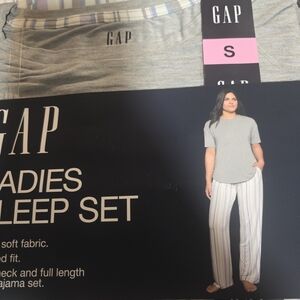 GAP Gray and White Striped Pajama Set